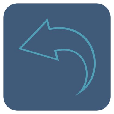 Düz kare vektör simgesi geri al