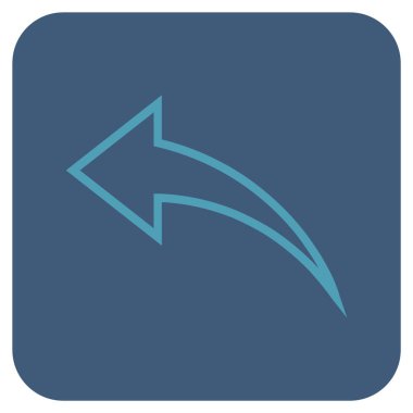 Düz kare vektör simgesi geri al