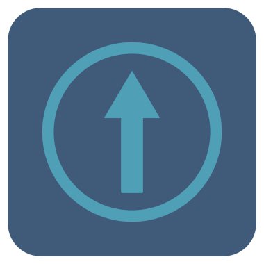 Yukarı yönlü ok düz kare vektör simgesi