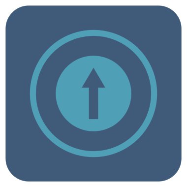 Yukarı yönlü ok düz kare vektör simgesi