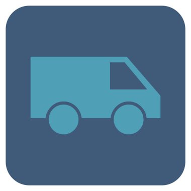 Van düz kare vektör simgesi