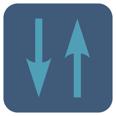 Dikey Exchange oklar düz kare vektör simgesi