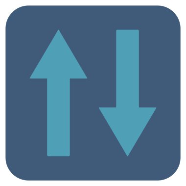 Dikey Çevir oklar düz kare vektör simgesi