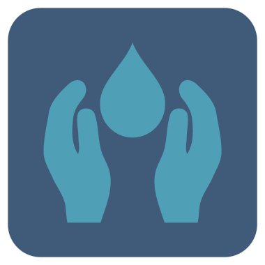 Su bakımı düz kare vektör simgesi