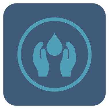 Su bakımı düz kare vektör simgesi