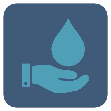 Vektör simge su hizmet düz kare