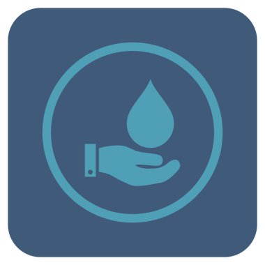 Vektör simge su hizmet düz kare