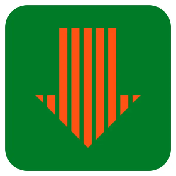 Stripe Arrow Down Flat Squared Vector Icon — Stock Vector