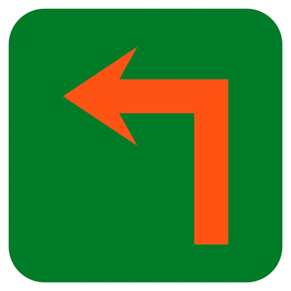 Girare a sinistra piatto quadrato icona vettoriale — Vettoriale Stock
