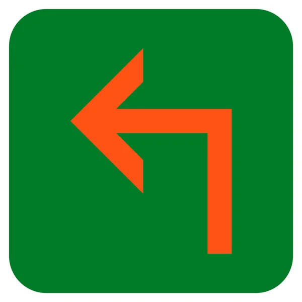 Turn Left Flat Squared Vector Icon — Stock Vector