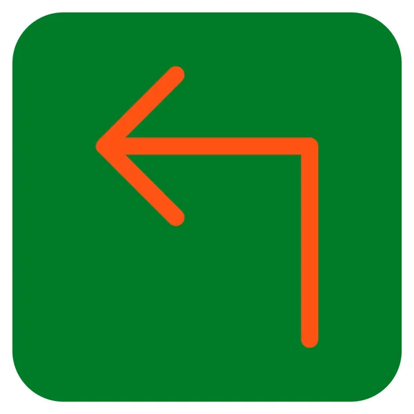 Turn Left Flat Squared Vector Icon — Stock Vector