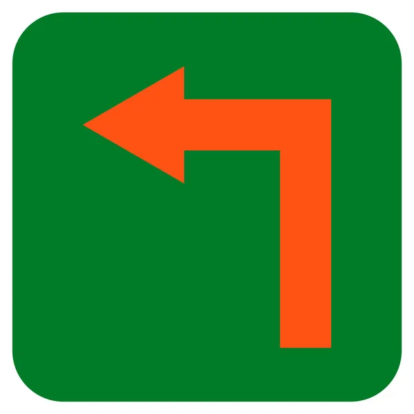 Vire à esquerda plana vetor quadrado ícone — Vetor de Stock