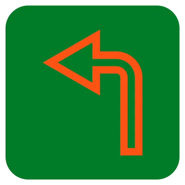 Vire à esquerda plana vetor quadrado ícone — Vetor de Stock