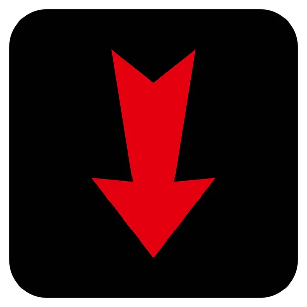 Arrow Down Flat Square Vector Icon — стоковый вектор