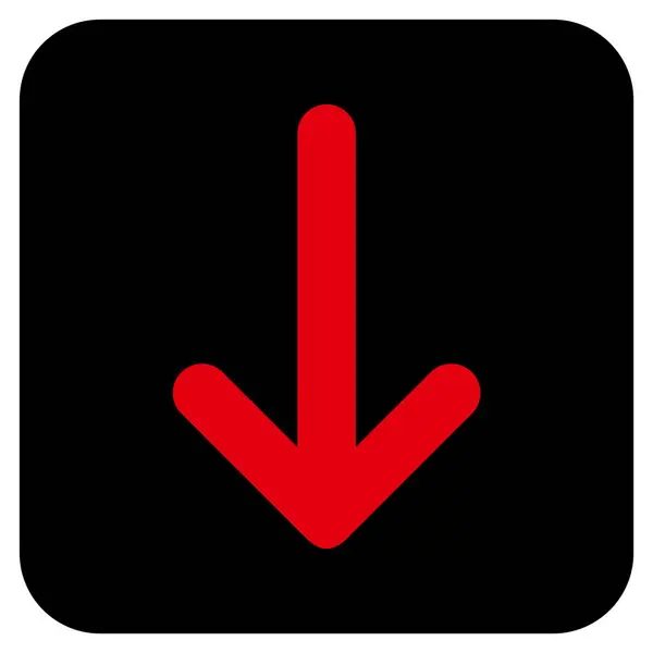 Arrow Down Flat Square Vector Icon — стоковый вектор