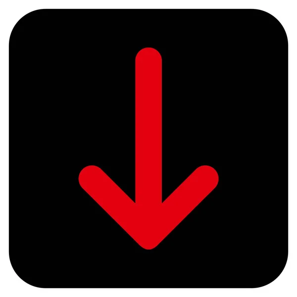 Flecha hacia abajo plana cuadrada Vector icono — Archivo Imágenes Vectoriales