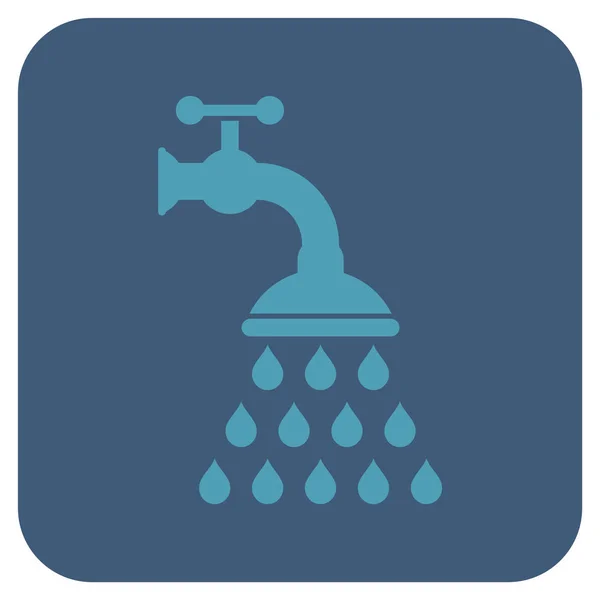 Shower Tap Flat Squared Vector Icon — Stock Vector