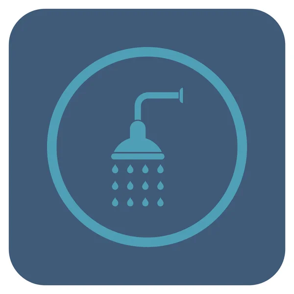 Shower Flat Squared Vector Icon — Stockvector