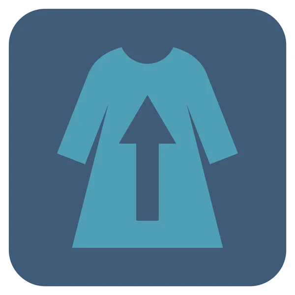 Quitar vestido de mujer plana cuadrada Vector icono — Vector de stock