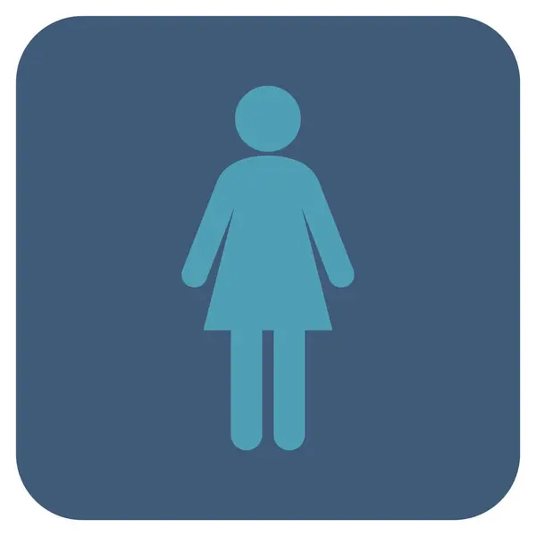 Woman Flat Squared Vector Icon — Stock Vector