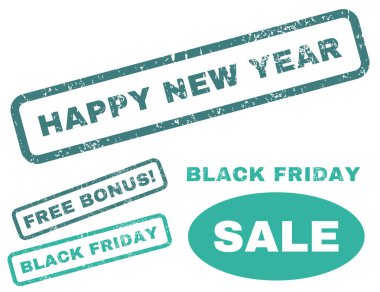 mutlu yeni yıl lastik damgası