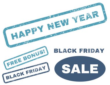 mutlu yeni yıl lastik damgası