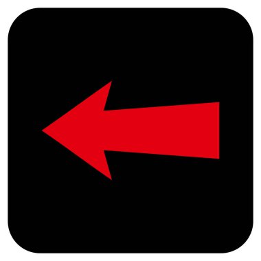 Düz sol ok vektör simgesi kare