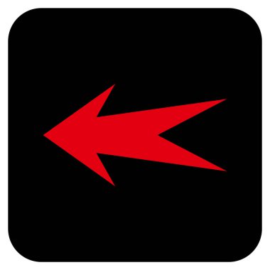 Düz sol ok vektör simgesi kare