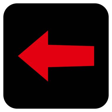 Düz sol ok vektör simgesi kare