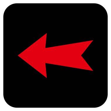 Düz sol ok vektör simgesi kare