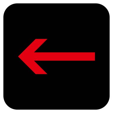 Düz sol ok vektör simgesi kare