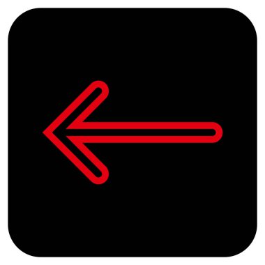 Düz sol ok vektör simgesi kare