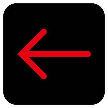 Düz sol ok vektör simgesi kare