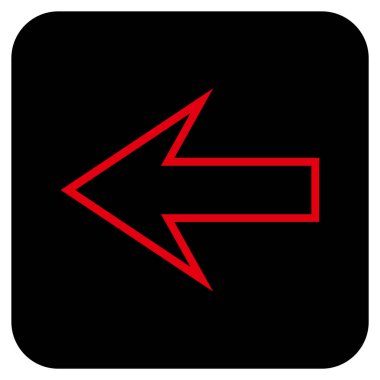 Düz sol ok vektör simgesi kare