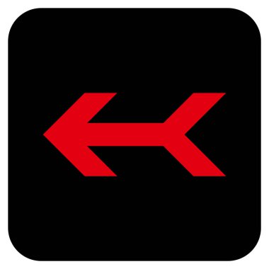 Düz sol ok vektör simgesi kare