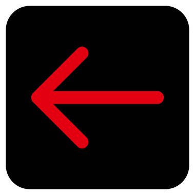 Düz sol ok vektör simgesi kare