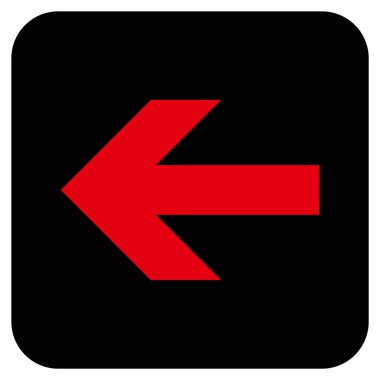 Düz sol ok vektör simgesi kare