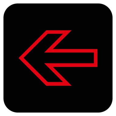 Düz sol ok vektör simgesi kare