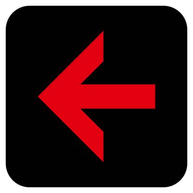 Düz sol ok vektör simgesi kare