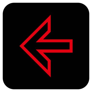 Düz sol ok vektör simgesi kare