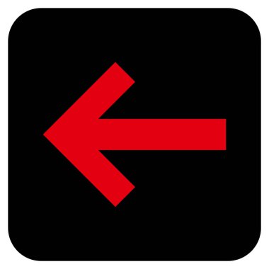 Düz sol ok vektör simgesi kare