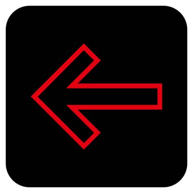 Düz sol ok vektör simgesi kare