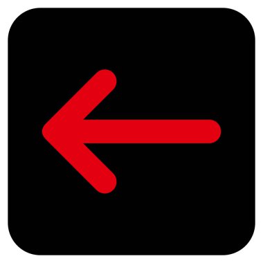 Düz sol ok vektör simgesi kare