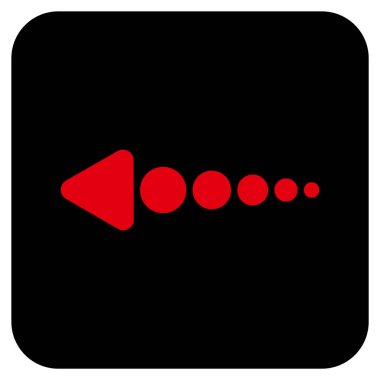 Düz sol ok vektör simgesi kare