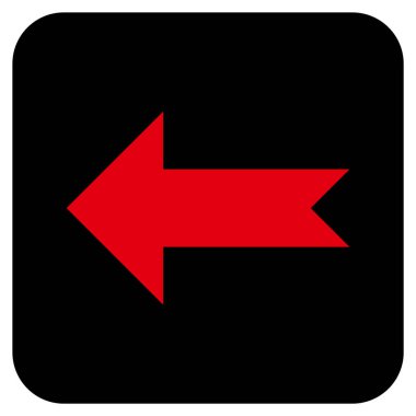 Düz sol ok vektör simgesi kare