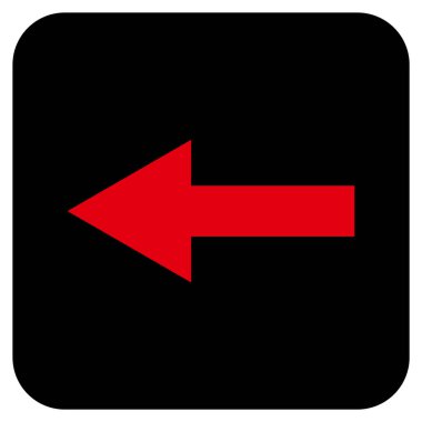 Düz sol ok vektör simgesi kare