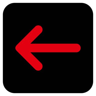 Düz sol ok vektör simgesi kare