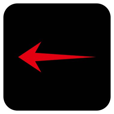 Düz sol ok vektör simgesi kare