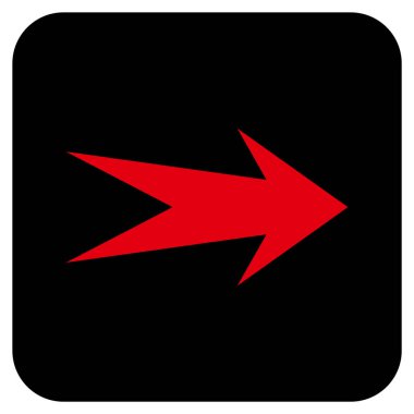 Ok sağ düz vektör simgesi kare