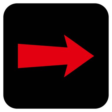 Ok sağ düz vektör simgesi kare